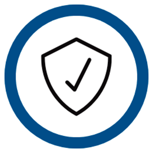 100% Secure Company Icon with Shield